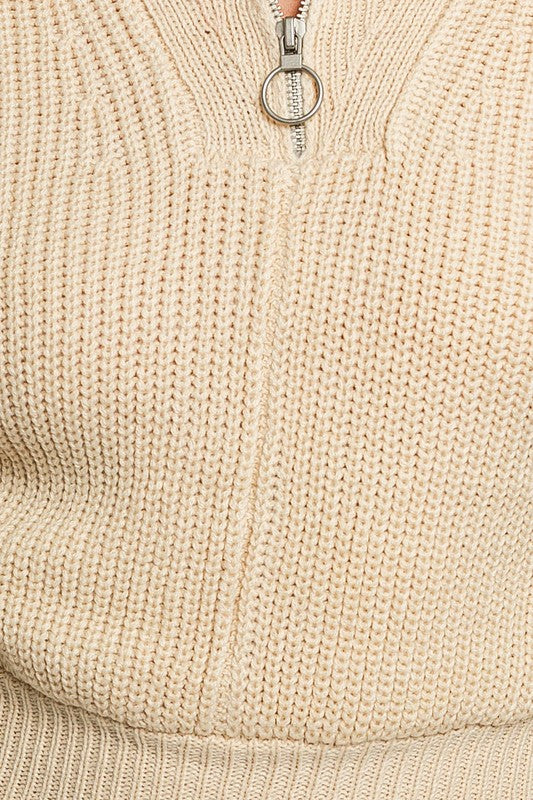 Uptown Girl Zipper Sweater Dress