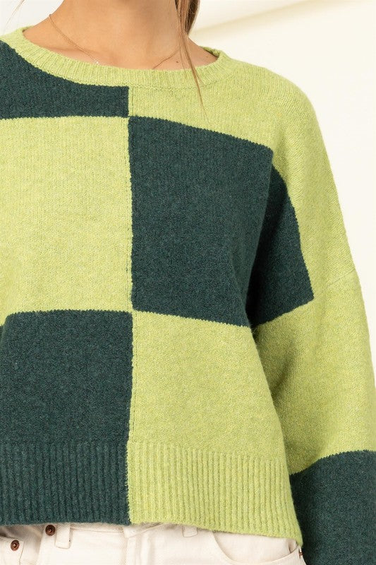 Modern Club Long Sleeve Color-Block Sweater