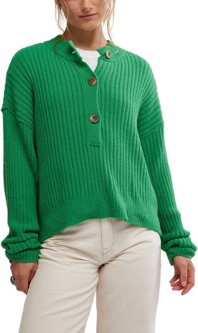 Cocoa Henley by Free People in Rolling Hills Green