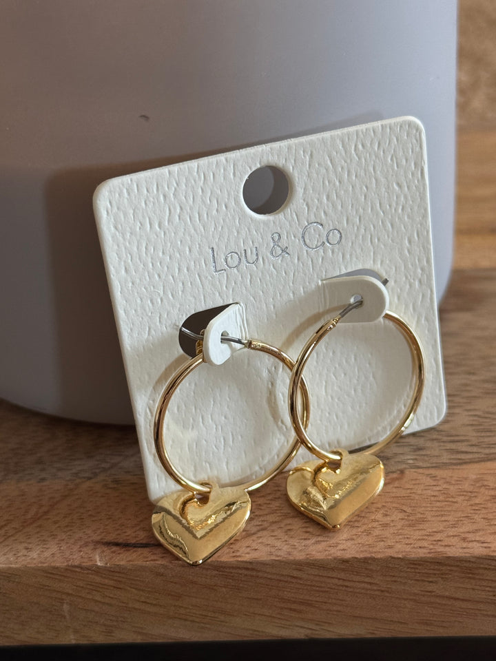 Hoop & Heart Earrings