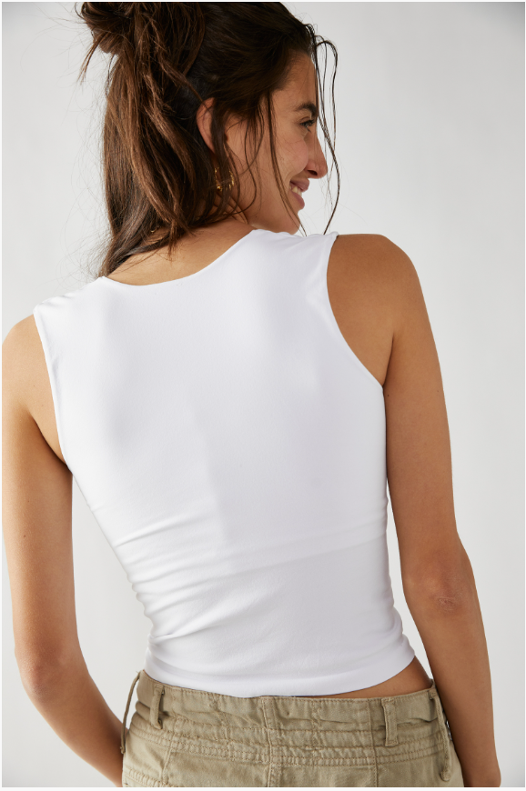 Clean Lines Muscle Cami in White by Free People