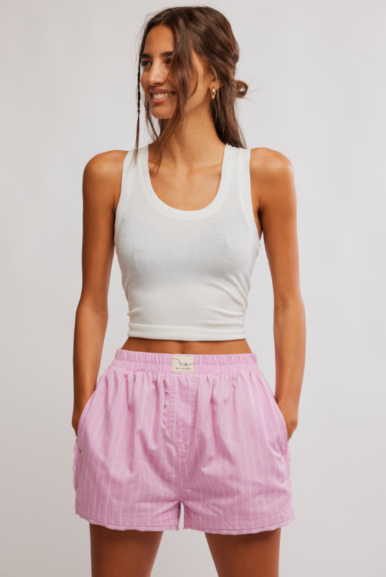 Day to Day YD Boxer by Free People in Pink Combo