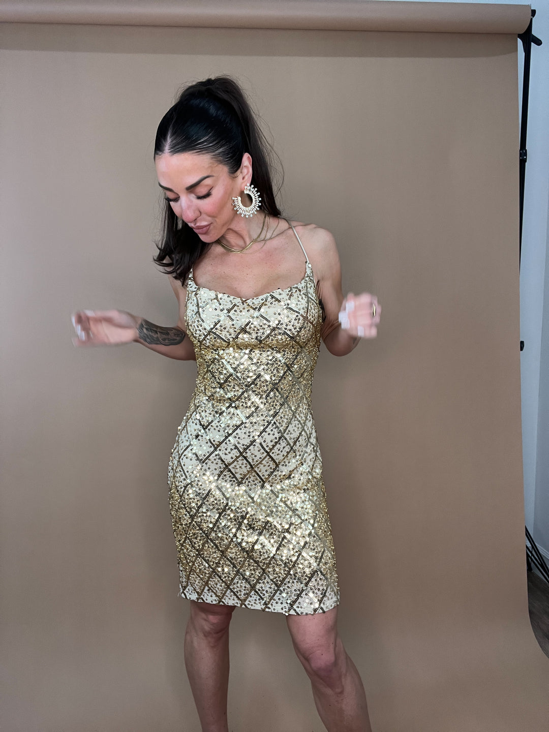 Gold Standard Sequin Dress