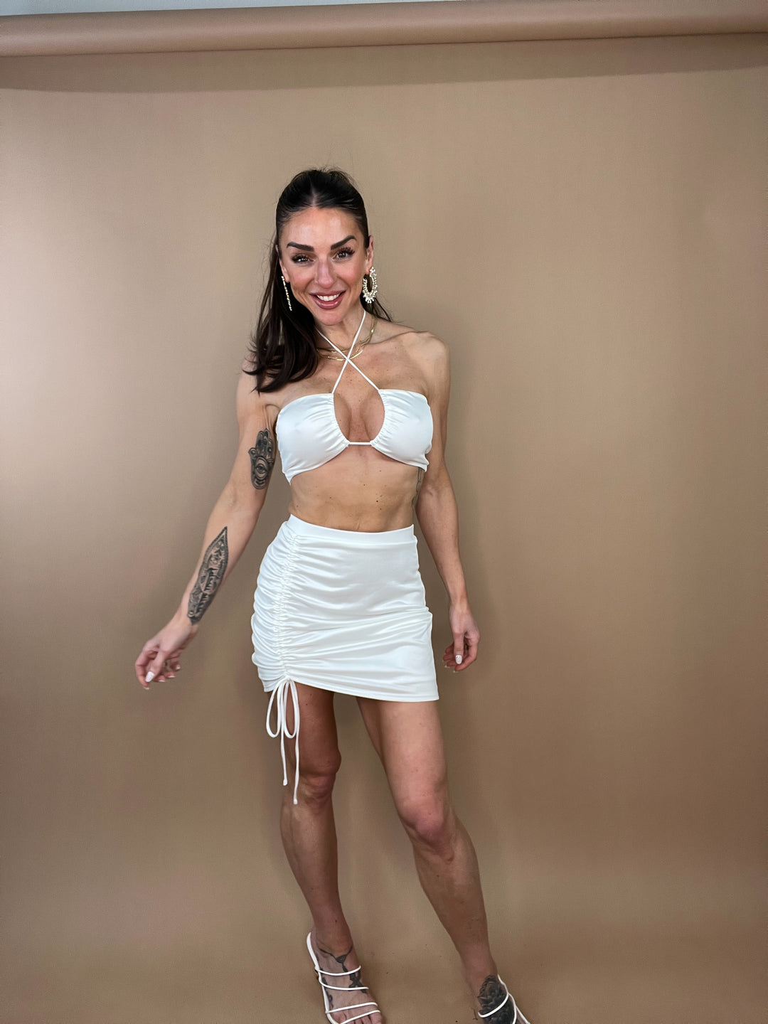 Madison Ave Ivory Halter Top