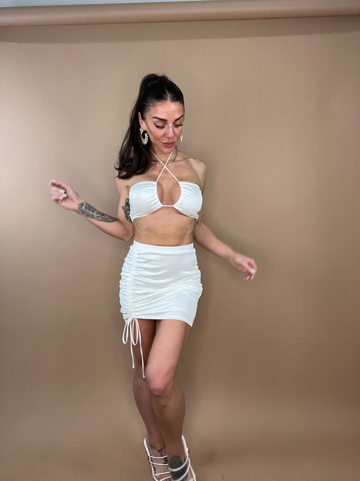 Madison Ave Ivory Halter Top