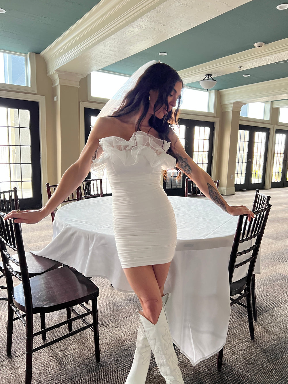 cute white dress with tulle