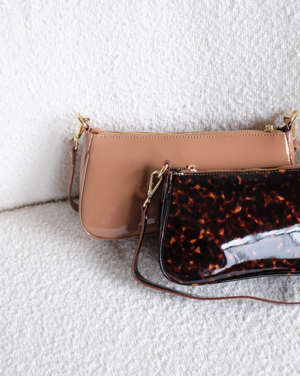 Riana Shoulder Bag in Toffee Patent